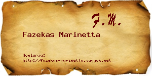 Fazekas Marinetta névjegykártya